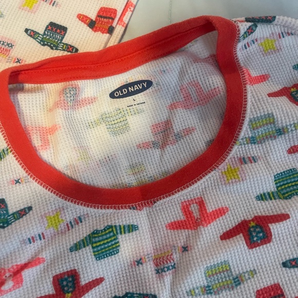 Old Navy Christmas Sweater Pajamas. Top is size L, Bottoms are size L - Picture 3 of 4